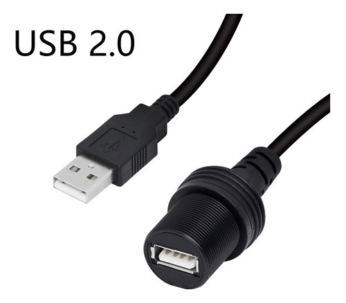 Cerrxian 11.8in Usb A 2.0 Macho A Hembra Aux Panel De Montaj 1