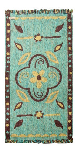 Combo De Camino Y Carpeta Chenille Modelo Emilia Flor 1