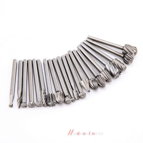 20pcs 1/8  Espiga Router Archivo Rotativo Dremel Madera Fres 0