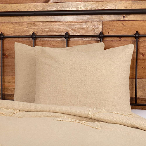 Vhc Brands Burlap Natural Solid Color Cotton Farmhouse Beddi 0
