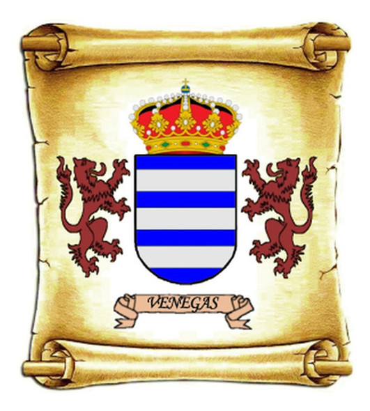 Venegas - Escudo Del Apellido - Heráldica - Lámina 45x30 Cm. 0
