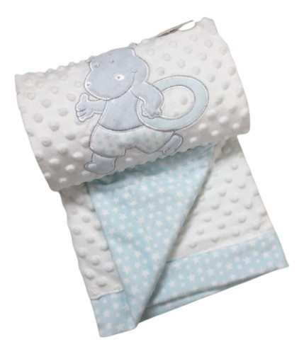 Manta Plush Con Bordado Animalito Para Bebe Super Abrigada 1