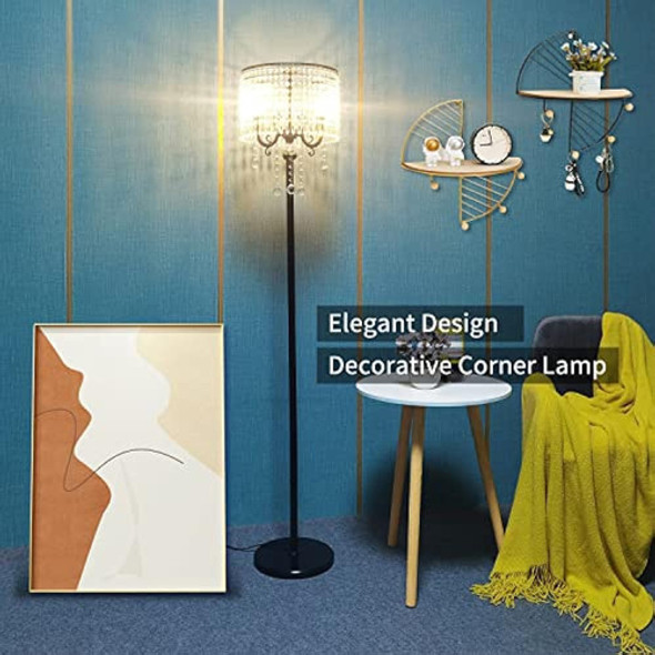 ~? Hsyile Ku300267 Modern Elegance Crystal Lámpara De Pie Pa 1