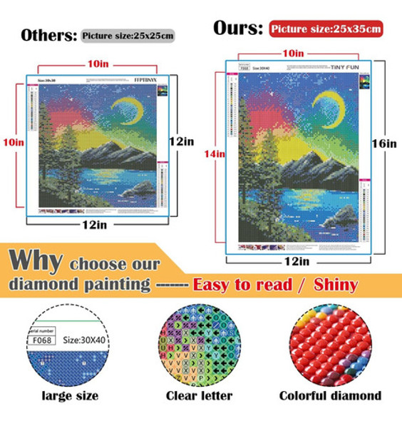 Kit De Pintura Diamantes Diamond Painting Paisaje Modelo 35 1