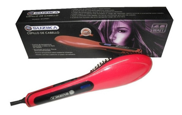 Cepillo Alisador Eléctrico Digital Suzika Rojo 0