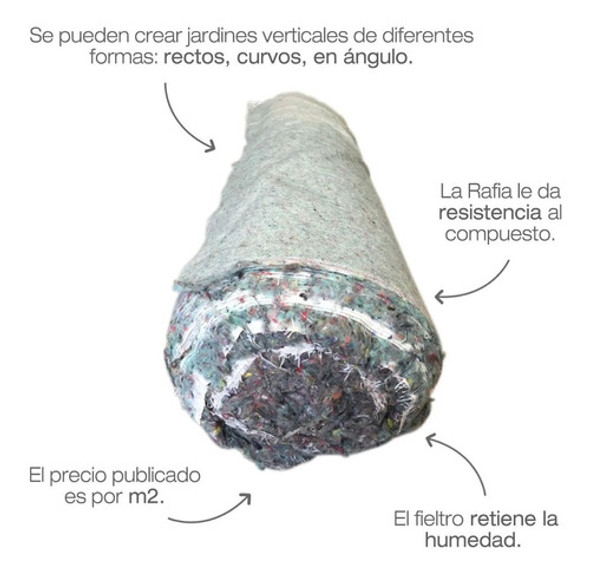 Fieltro Geotextil Para Muro Verde O Jardín Vertical X M2 1