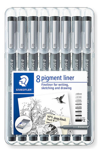 Bolígrafos Staedtler 8 Pigment Liner Fineliner Con Una Varie 1