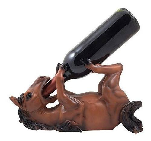 Beber Castaño Semental Porta Botella De Vino Estatua En Mes 0