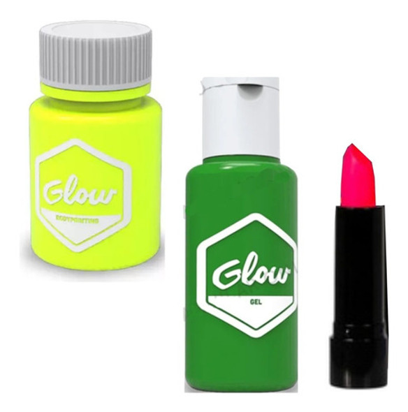Kit Maquillaje Artistico Neon Teatral 3 Articulos Glow 0