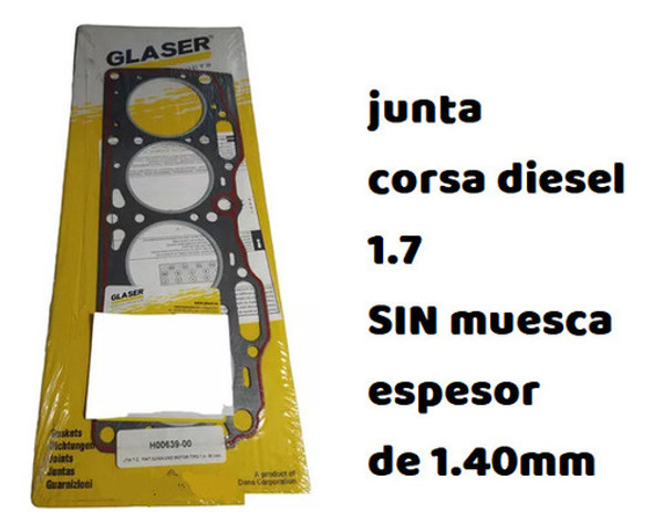 Junta Tapa Cilindro Chev. Corsa/combo Diesel 1.7 Sin Muesca 1