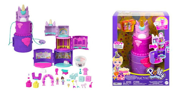Set Polly Pocket Mundo De Sorpresas Pastel De Cumpleaños Ub 0
