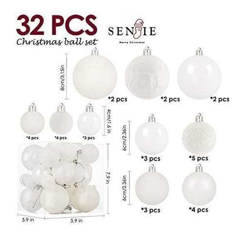 Bolas De Arbol De Navidad X32u. Surtido Blanco 1