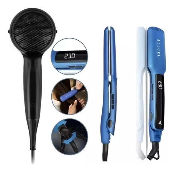 Allure Combo Planchita Pelo Alisadora + Secador Coolshot 3c 1