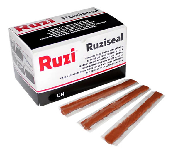 Refil Ruziseal100mm Conserto Pneu Macarrao Carro Ruzi 60un, 0