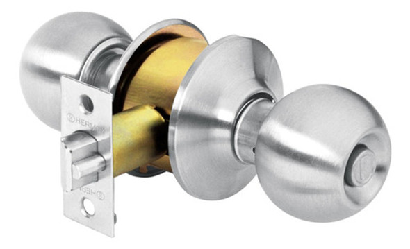 Cerradura Pomo Hermex Baño Sin Llave Cromada 23568 0