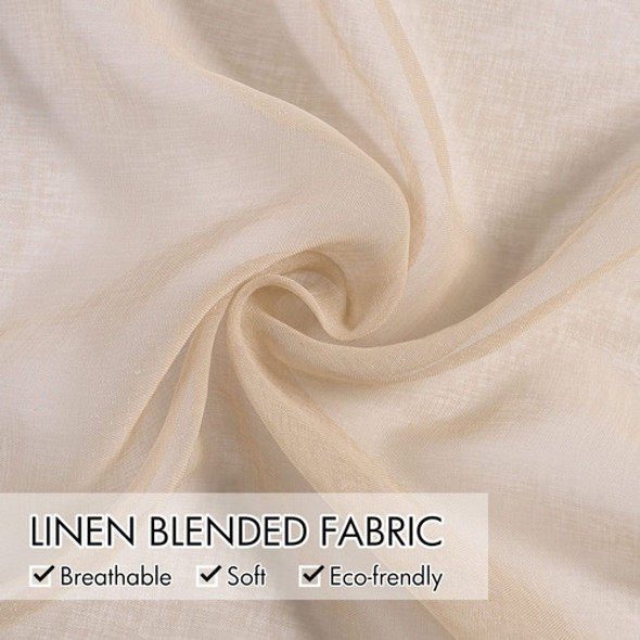 Miulee - Cortinas Transparentes Para Ventana (2 Paneles). Co 1