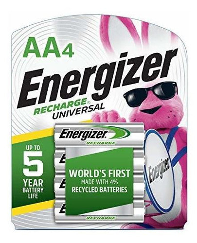 Pilas Recargables Aa Energizer, Nimh, 2000 Mah, Precargadas, 0