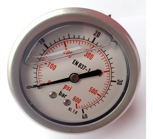 Manómetro Diam 63mm Trasera 0-40bar C/glicerina 1/4  Npt 0