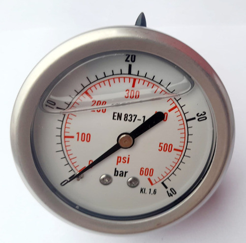 Manómetro Diam 63mm Trasera 0-40bar C/glicerina 1/4  Npt 1