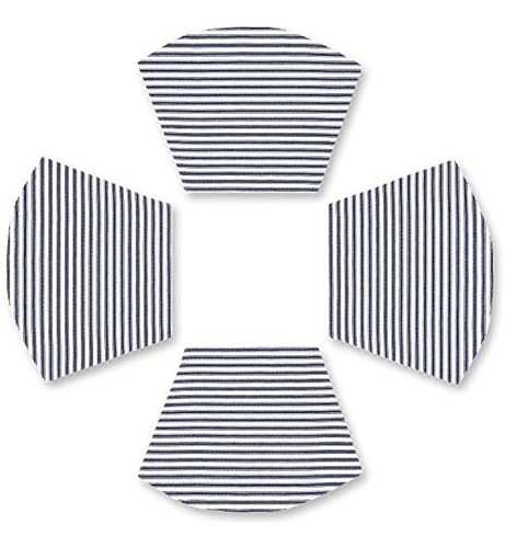 Cackleberry Home Manteles Individuales Curvos De Rayas Blanc 0