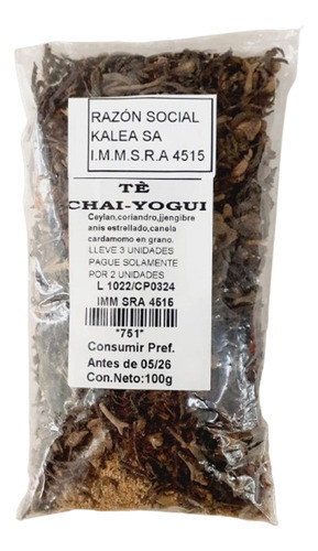 Te Chai Yogui 100 G Lleve 3 Pague Solo Por 2(ver Desc) 0