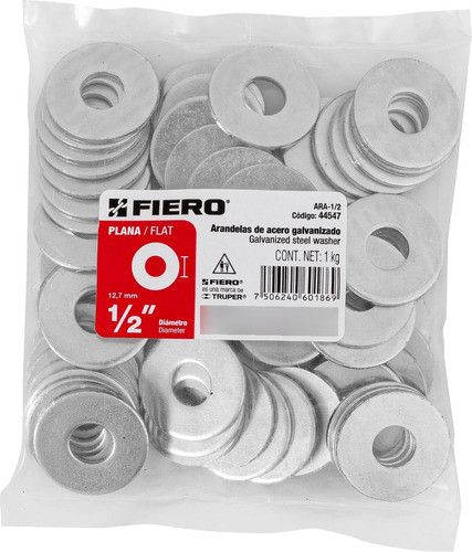 Arandelas Planas De Acero Galvanizado 5/32'' 3.9mm Bolsa 1kg 1