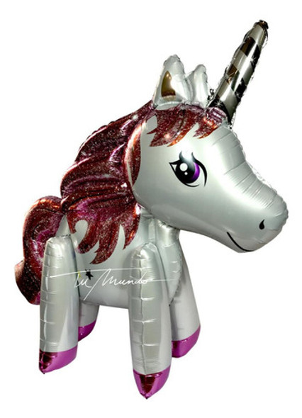 Globo Metálico Unicornio 3 D Gigante 1 Metro De Alto 0 Globo Metálico Unicornio 3 D Gigante 1 Metro De Alto 0