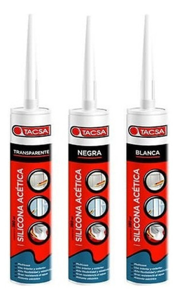 Silicona Acetica Transparente Tubo 280ml Tacsa 0