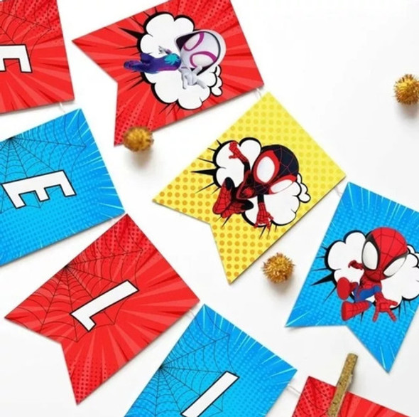 Banderín Feliz Cumple Spidey 0