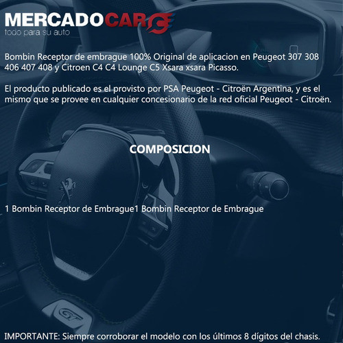 Bombin De Embrague Original Peugeot 307 - 2007 1