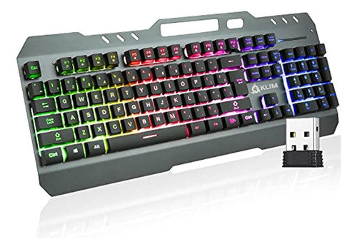 Teclado Inalámbrico Klim Lightning Ee. Uu. + Marco De Metal 0