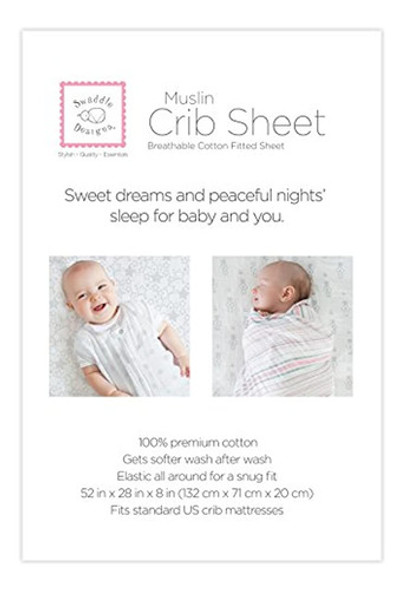 Swaddledesigns Cotton Muslin Crib Sheet Hedgehog Black 1