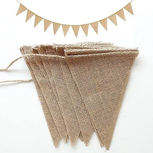 Guirnalda De Banderines Arpillera Vintage Fiestas Hogar 1