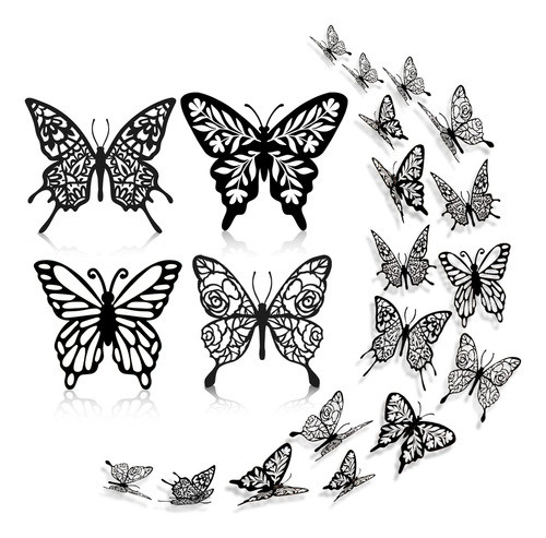 Mariposas Decorativas Stickers 3d Violetas X 48u 0