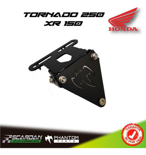 Portapatente Rebatible Honda Tornado 250 Xr150 Para Luz Led 1