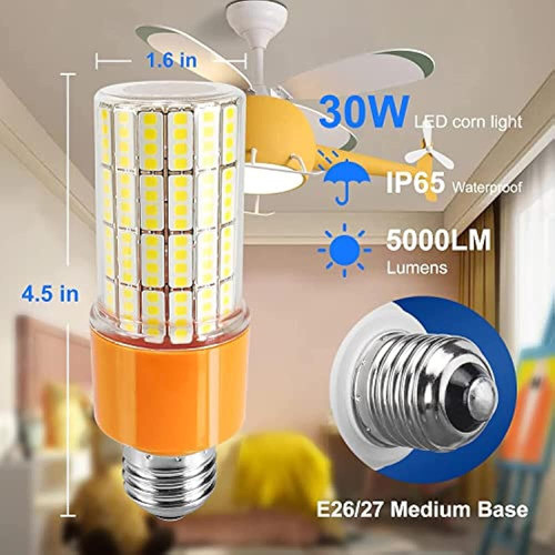 Paquete De 2 Bombillas Led Tipo Maíz 300 W Equivalente A 500 0