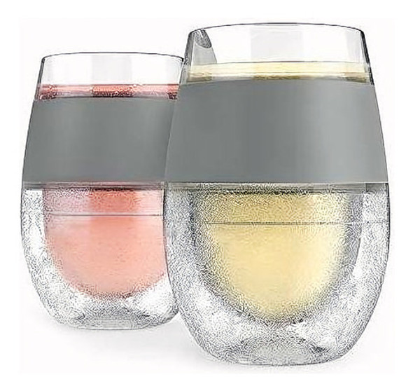 Tazas De Refrigeración Vino Set De Dos, Gris 0 Tazas De Refrigeración Vino Set De Dos, Gris 0
