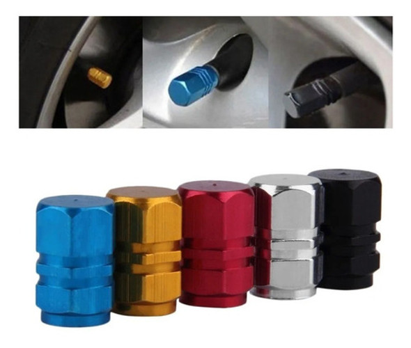 Tapa Valvula Cromo Rueda Auto, Bici Moto X4 1