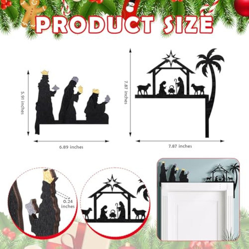 2 Piezas De Decoración De Puerta De Navidad 2024 1