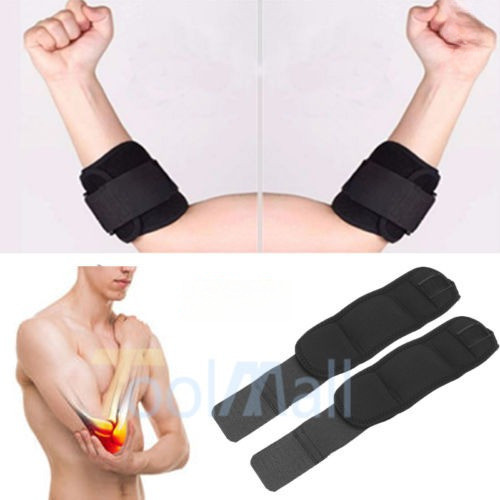 2pcs Codo Ajustable Rodillera Tenis Golf Deportes Apoyo Ante 1