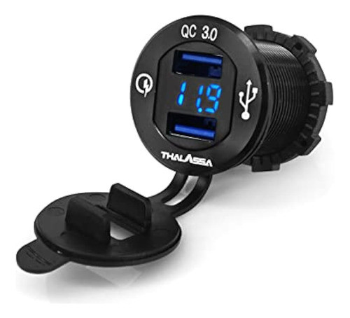 Qc 3.0 Conector De Cargador Rápido Usb Dual + Pantalla Digit 0