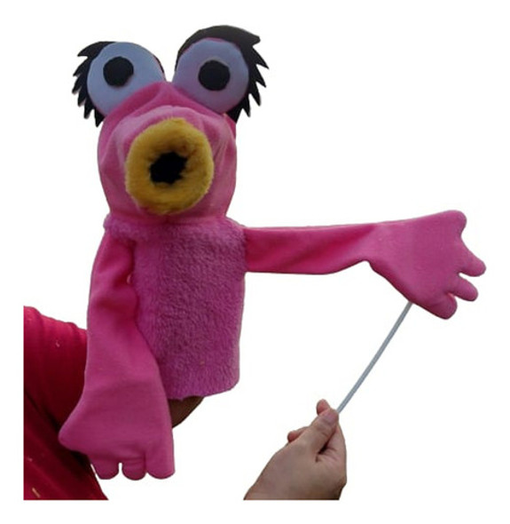 Títere Rosa  Varilla Simil Muppets Mahna Mana De Rana Rene 0