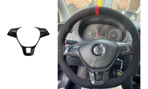 Aplique  Fibra Carbono Volante Vw Gol Trend Saveiro Amarok 0