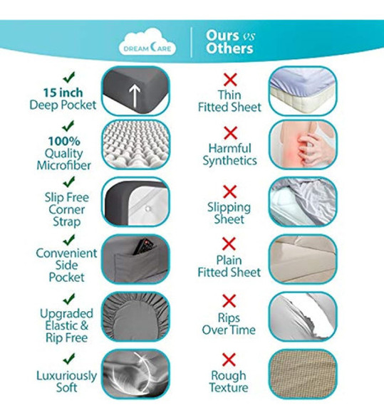 Dreamcare Twin Xl Sábanas 4 Piezas Xl Juego De Sábanas Twin 1