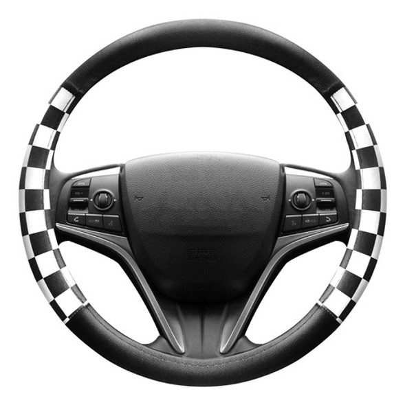 Blanco Y Negro Cubierta Del Volante Del Coche 0