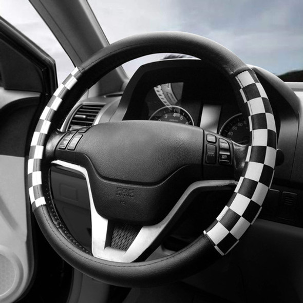 Blanco Y Negro Cubierta Del Volante Del Coche 1