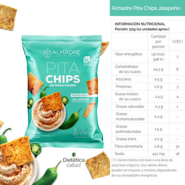 Snack Pita Chips Jalapeño Almadre - 170 Grs 1 Snack Pita Chips Jalapeño Almadre - 170 Grs 1