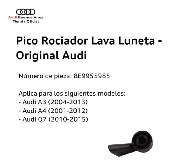 Pico Rociador Lava Luneta Audi A3 2004 Al 2013 1