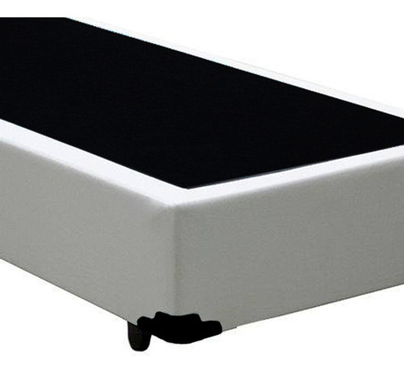 Base Cama Box Solteiro Corino Branca - 78x188x39 1