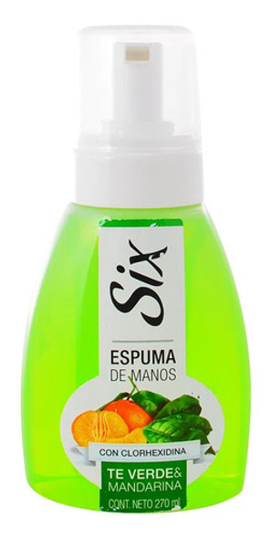 Espuma De Manos Six Té Verde Y Mandarina 270 Ml 0 Espuma De Manos Six Té Verde Y Mandarina 270 Ml 0